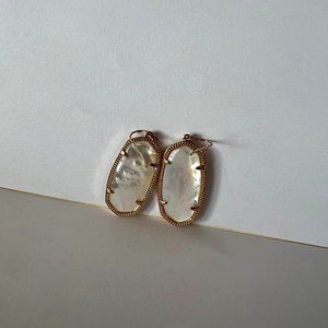 Kendra Scott Elle Gold Drop Earrings in Ivory Mother-of-Pearl